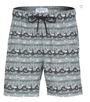 Mr.Swim Batik Floral Swim Trunks Mens Size S UPF 50 Black Mesh Lined Board Short